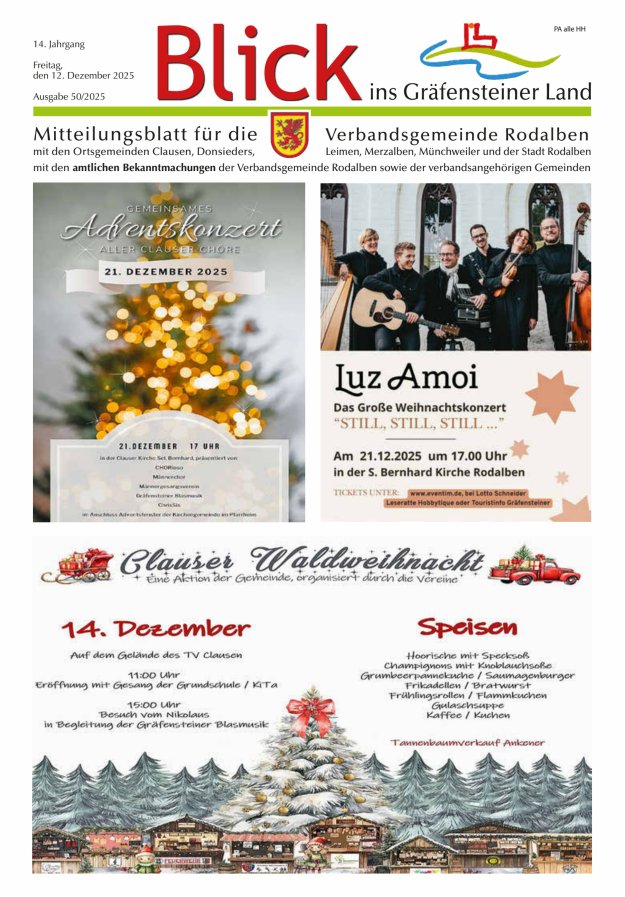 Blick ins Gräfensteiner Land VG Rodalben Titelblatt 50/2025