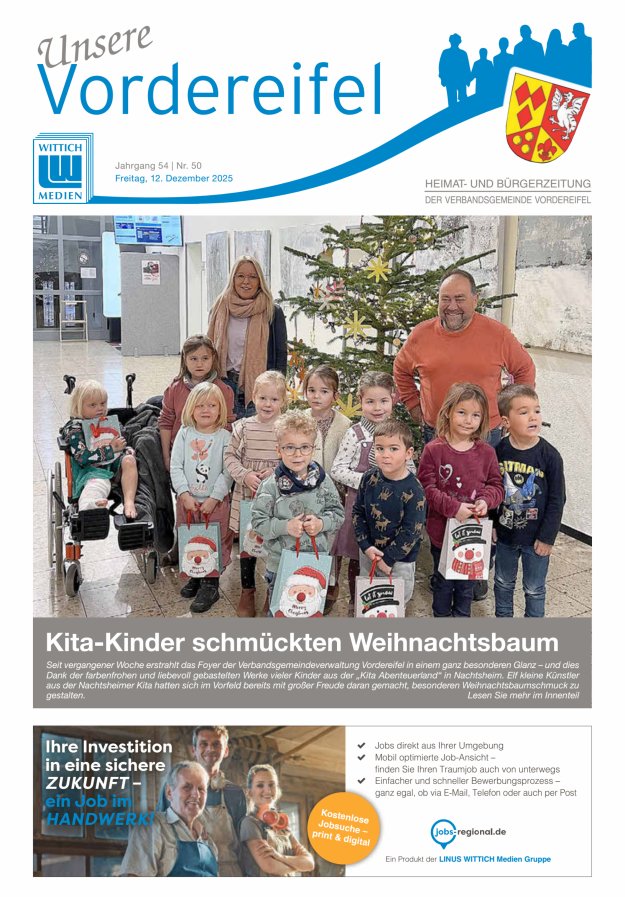 Mitteilungsblatt Vordereifel - Heimat- u Bürgerzeitung der VG Vordereifel Titelblatt 50/2025
