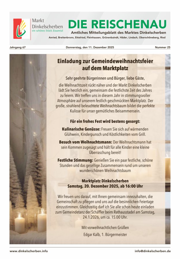 Die Reischenau Titelblatt 25/2025
