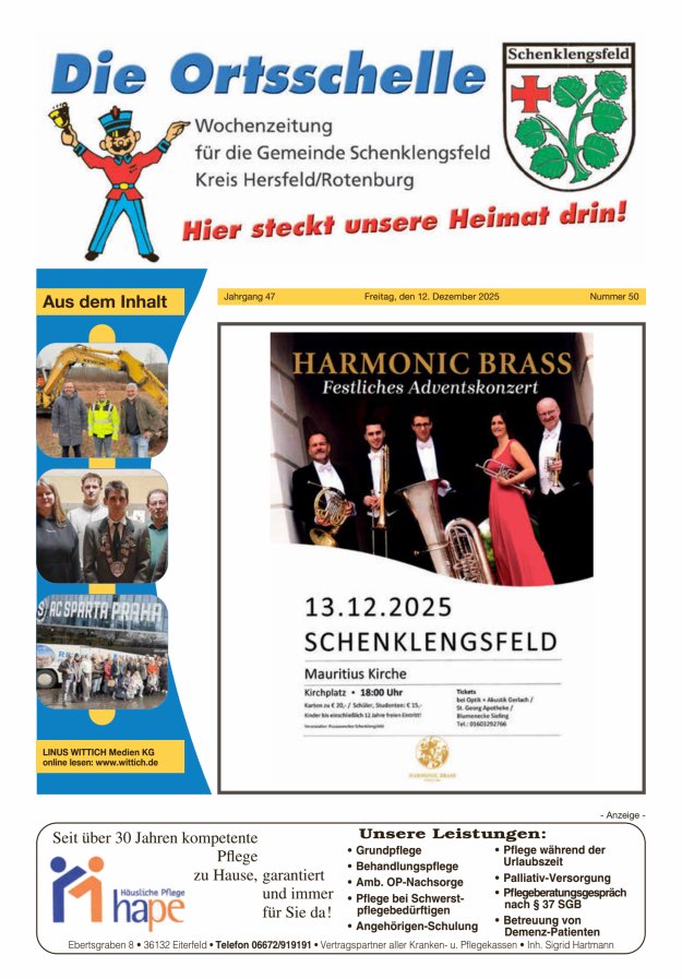 Die Ortsschelle Titelblatt 50/2025