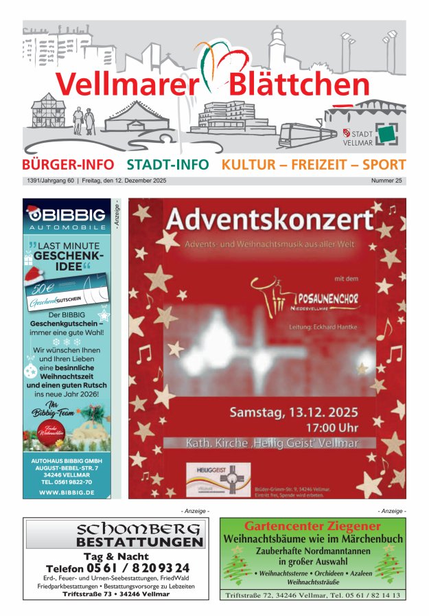 Vellmarer Blättchen Titelblatt 25/2025