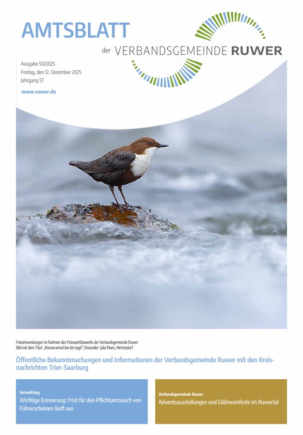 Amtsblatt VG Ruwer Titelblatt 50/2025