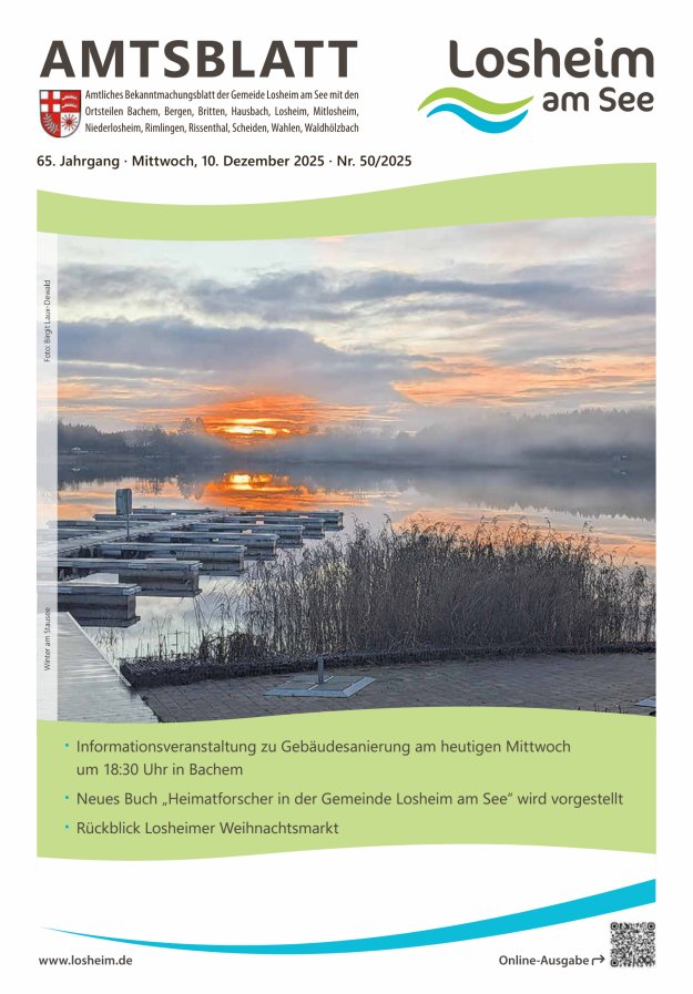 Amtliches Bekanntmachungsblatt der Gemeinde Losheim am See Titelblatt 50/2025
