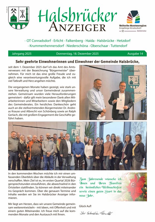 Halsbrücker Anzeiger Titelblatt 14/2025