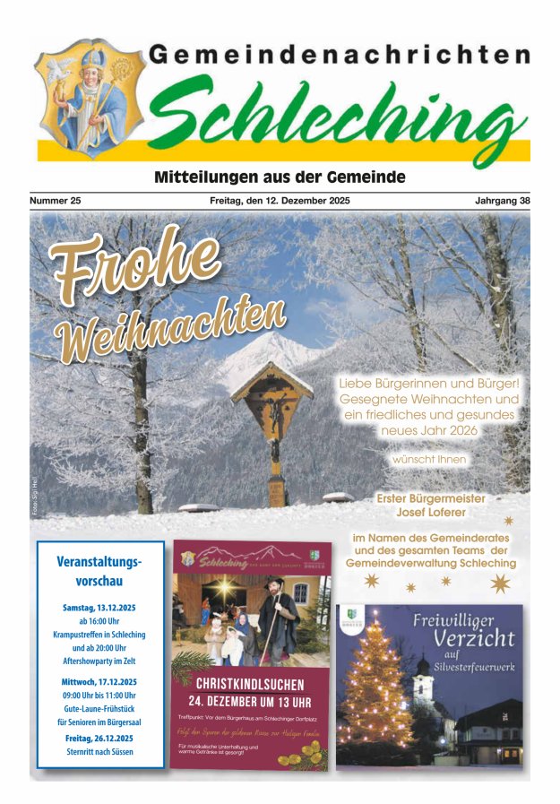 Gemeindenachrichten Schleching Titelblatt 25/2025