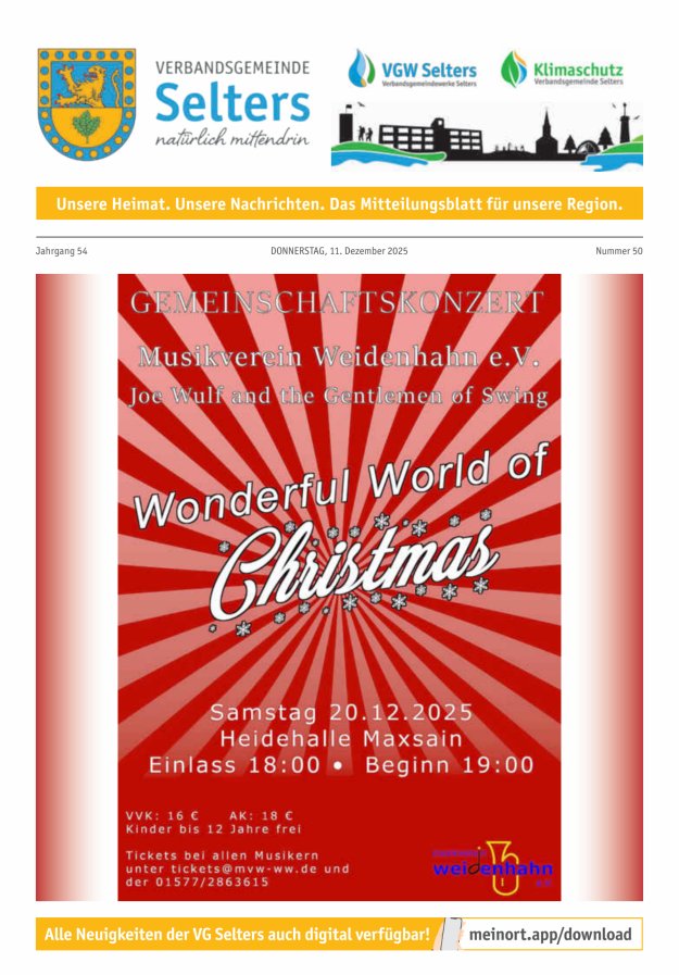 Unsere Verbandsgemeinde Selters Ww Titelblatt 50/2025