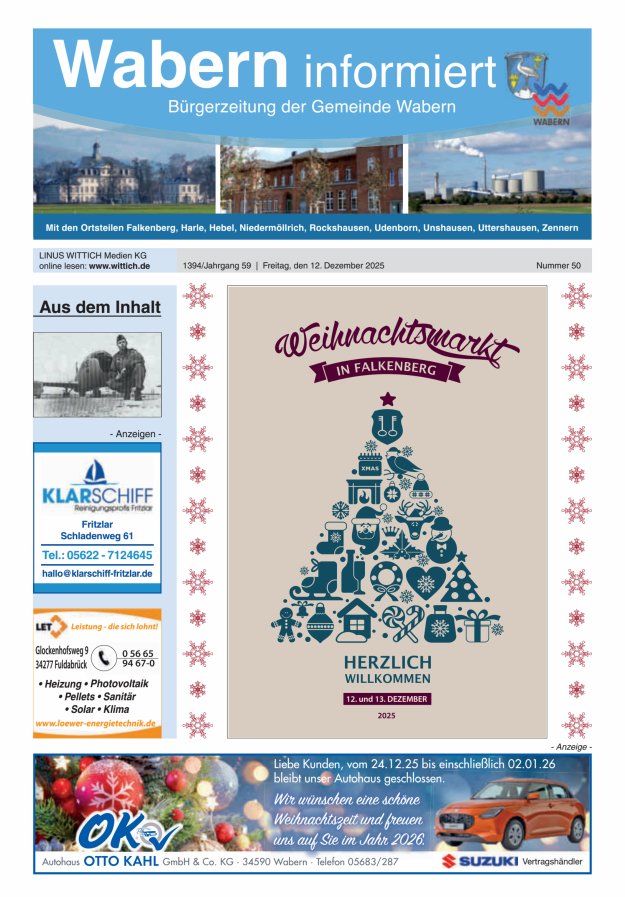 Wabern informiert Titelblatt 50/2025