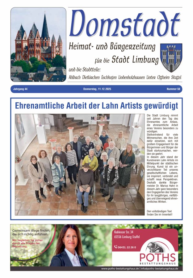 Domstadt - Heimat- und Bürgerzeitung für die Stadt Limburg Titelblatt 50/2025
