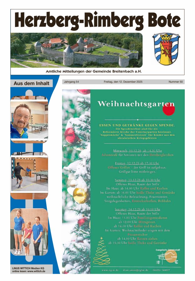 Herzberg-Rimberg Bote Titelblatt 50/2025