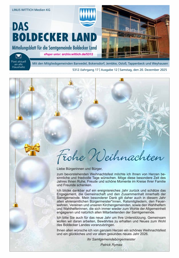 Samtgemeinde Boldecker Land Titelblatt 12/2025