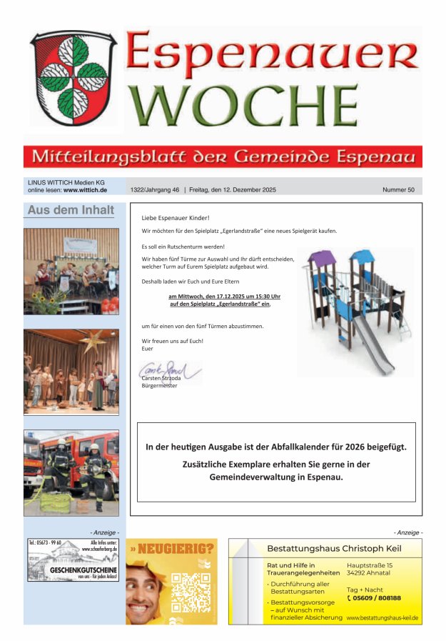 Espenauer Woche Titelblatt 50/2025