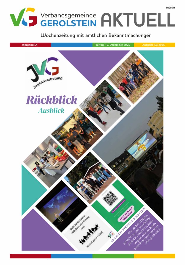 Verbandsgemeinde Gerolstein aktuell Titelblatt 50/2025
