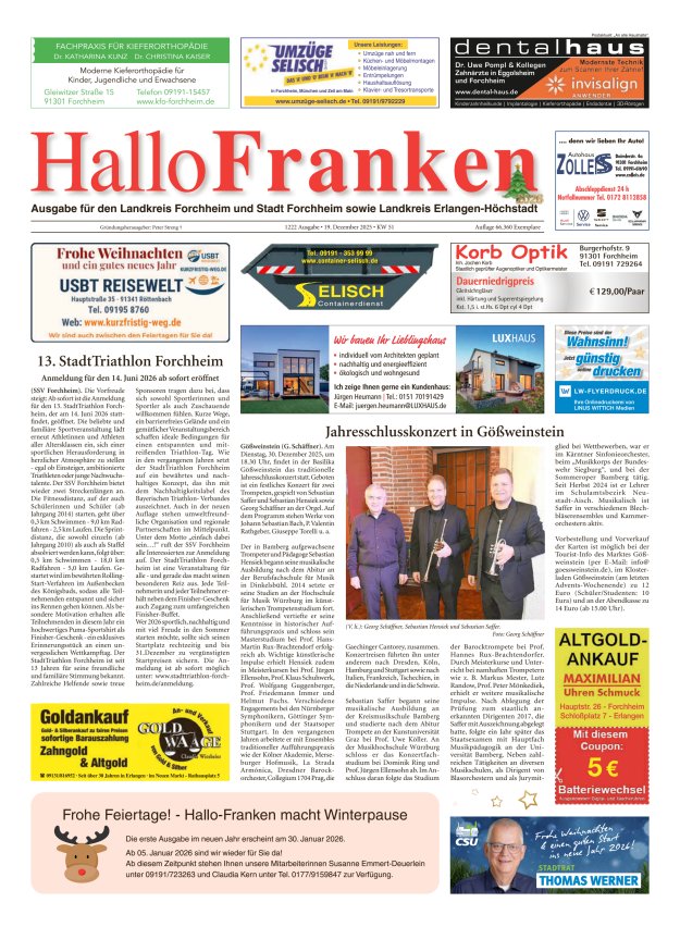 Hallo Franken Titelblatt 1222/2025