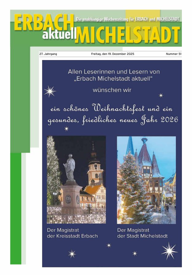 Erbach-Michelstadt aktuell Titelblatt 51/2025