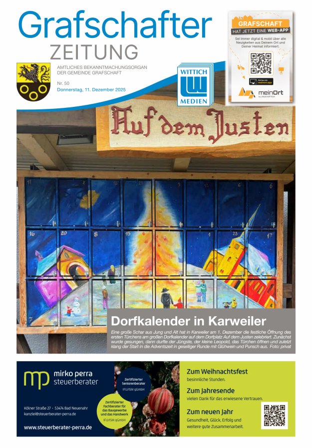 Grafschafter Zeitung Titelblatt 50/2025