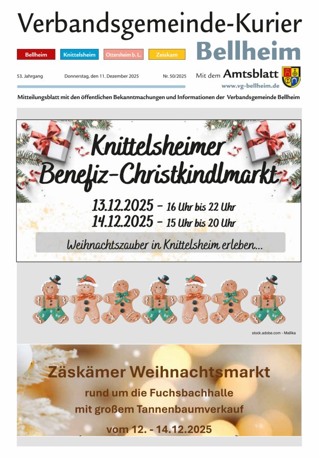 Verbandsgemeinde-Kurier Bellheim Titelblatt 50/2025