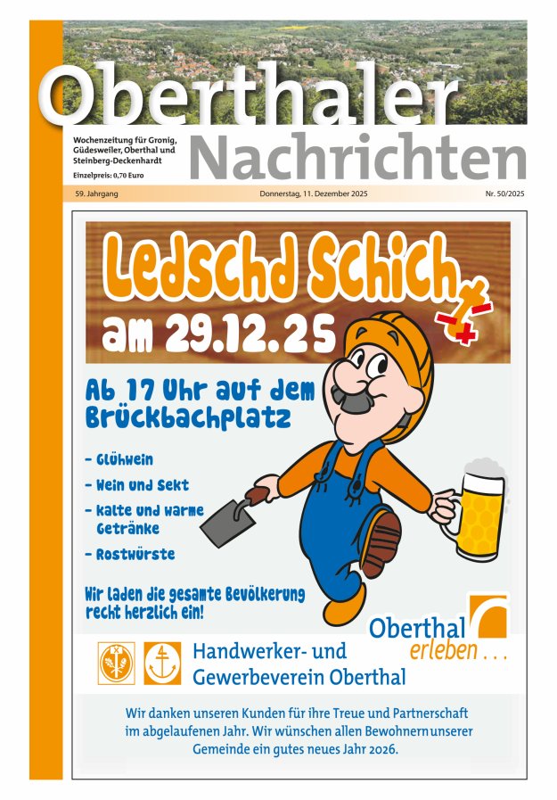 Oberthaler Nachrichten Titelblatt 50/2025
