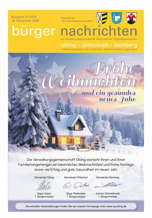 Bürger Nachrichten Obing Pittenhart Kienberg Titelblatt 51/2025