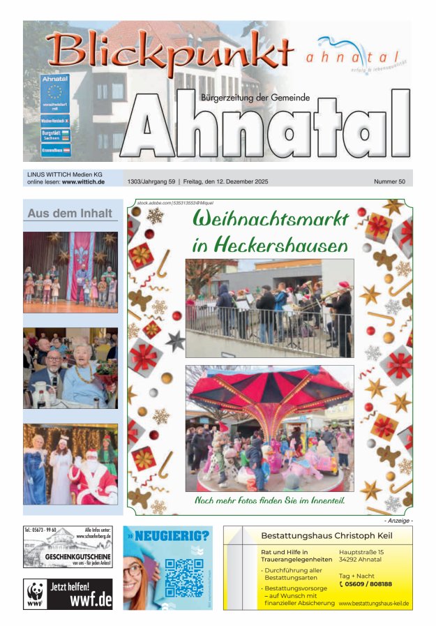 Blickpunkt Ahnatal Titelblatt 50/2025