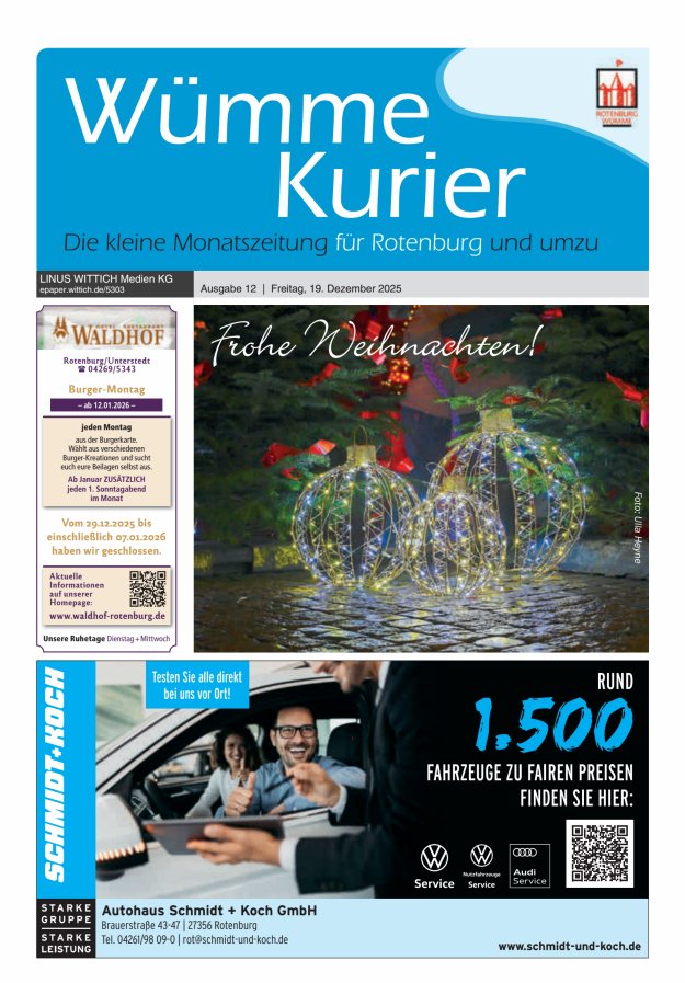 Wümme Kurier Titelblatt 12/2025