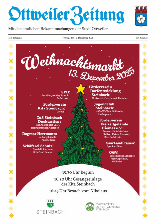 Ottweiler Zeitung Titelblatt 50/2025