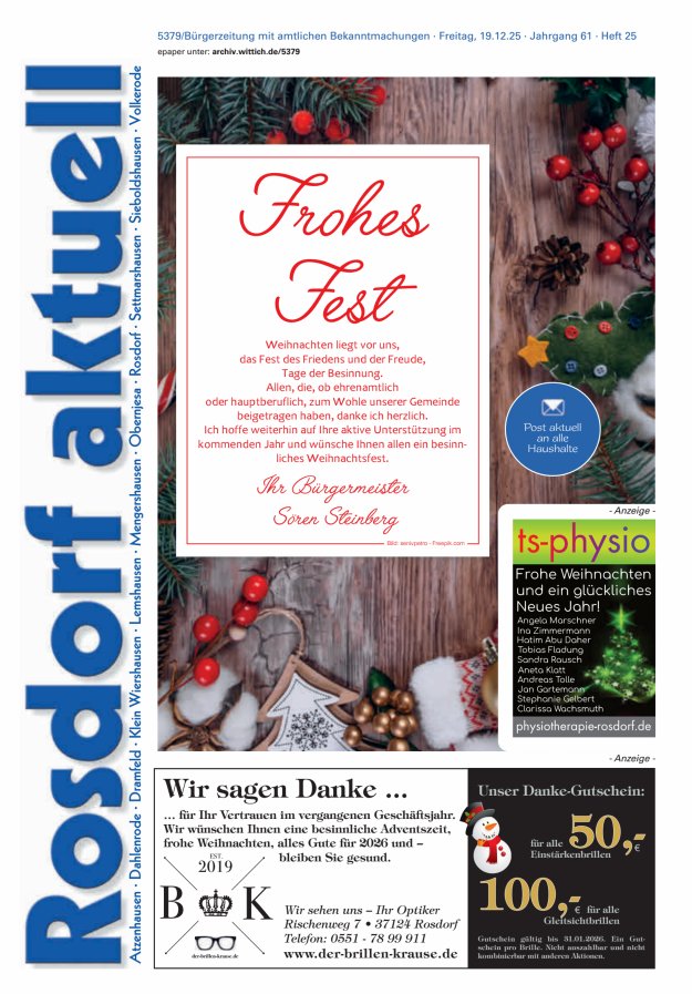 Rosdorf aktuell Titelblatt 25/2025