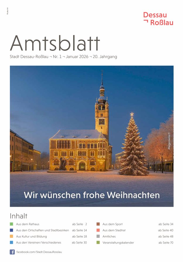 Amtsblatt Stadt Dessau-Roßlau Titelblatt 13/2025