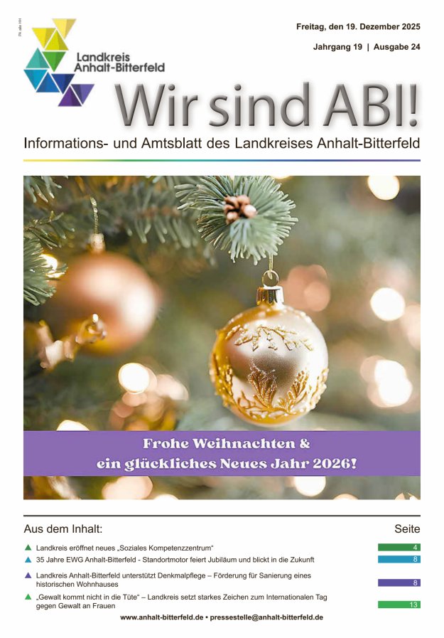Informations- und Amtsblatt des LK Anhalt-Bitterfeld Titelblatt 24/2025