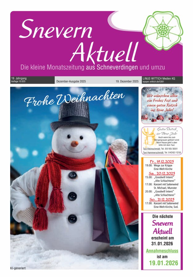 Snevern Aktuell Titelblatt 12/2025