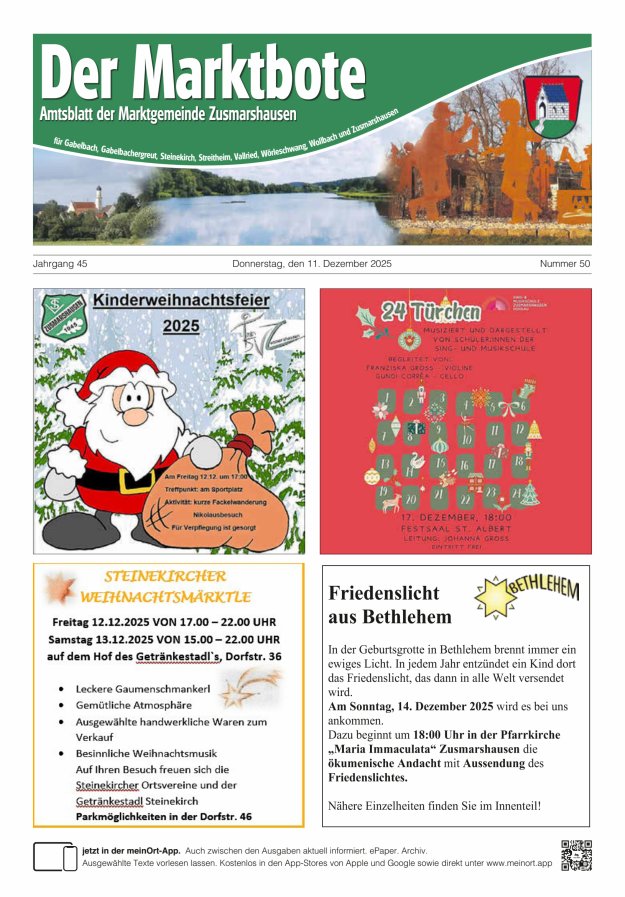 Zusmarshausen - Der Marktbote Titelblatt 50/2025