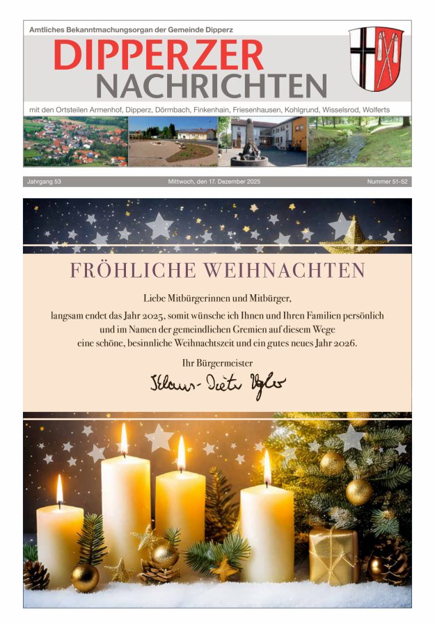 Dipperzer Nachrichten Titelblatt 51/2025