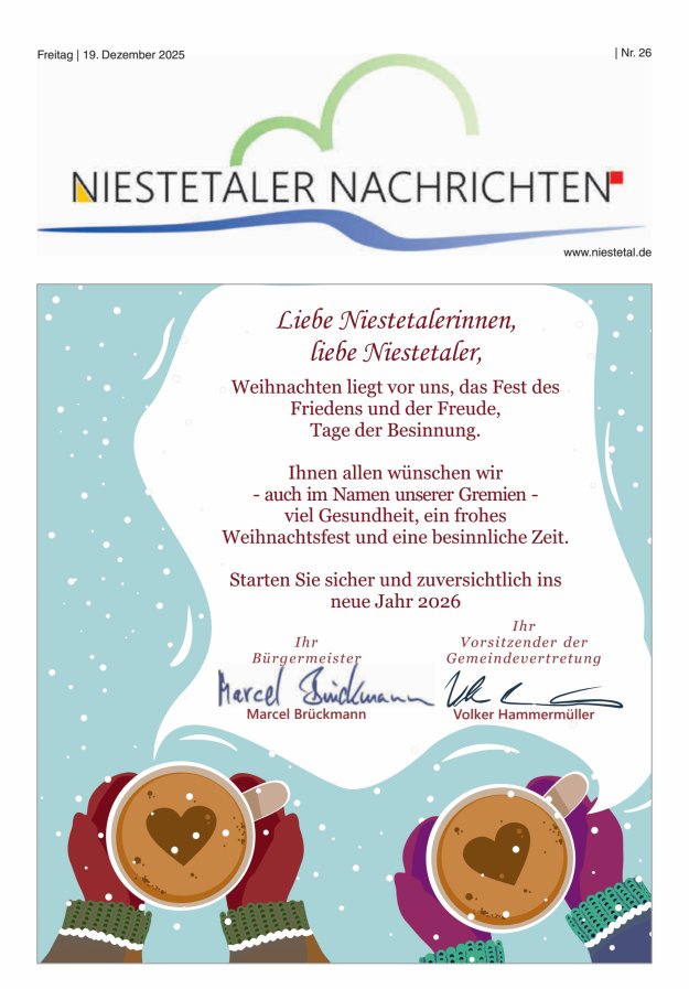 Niestetaler Nachrichten Titelblatt 26/2025