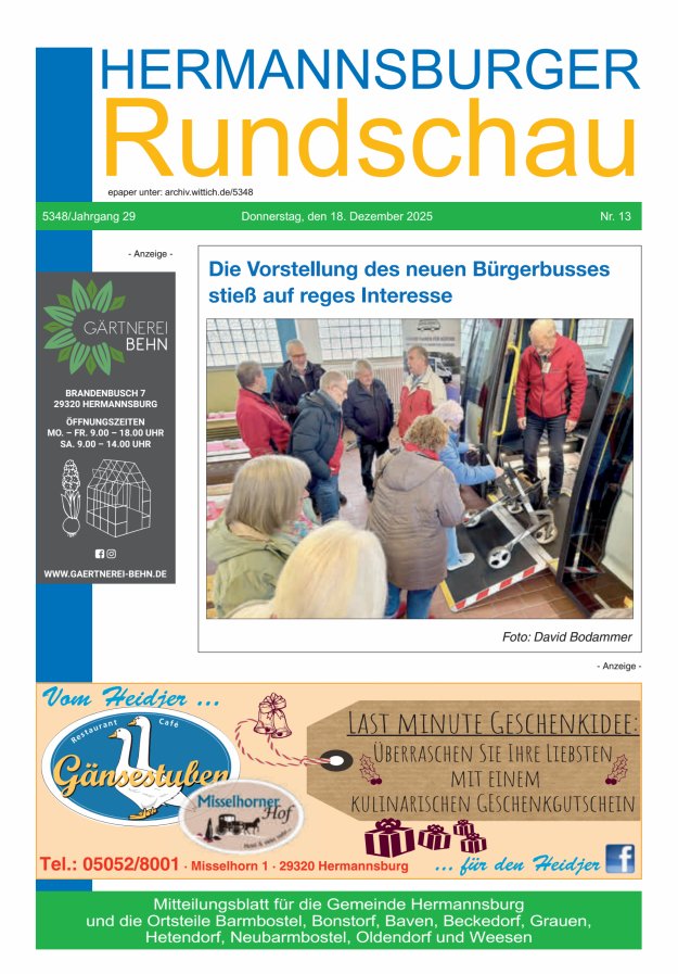 Hermannsburger Rundschau Titelblatt 13/2025