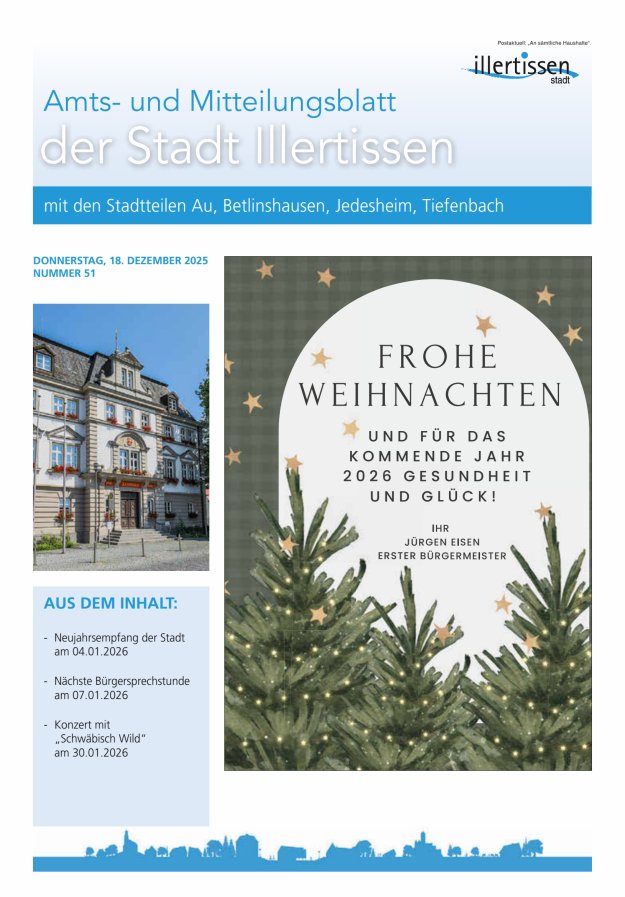 Amts- und Mitteilungsblatt Stadt Illertissen Titelblatt 51/2025