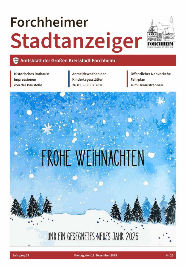 Forchheimer Stadtanzeiger Titelblatt 26/2025