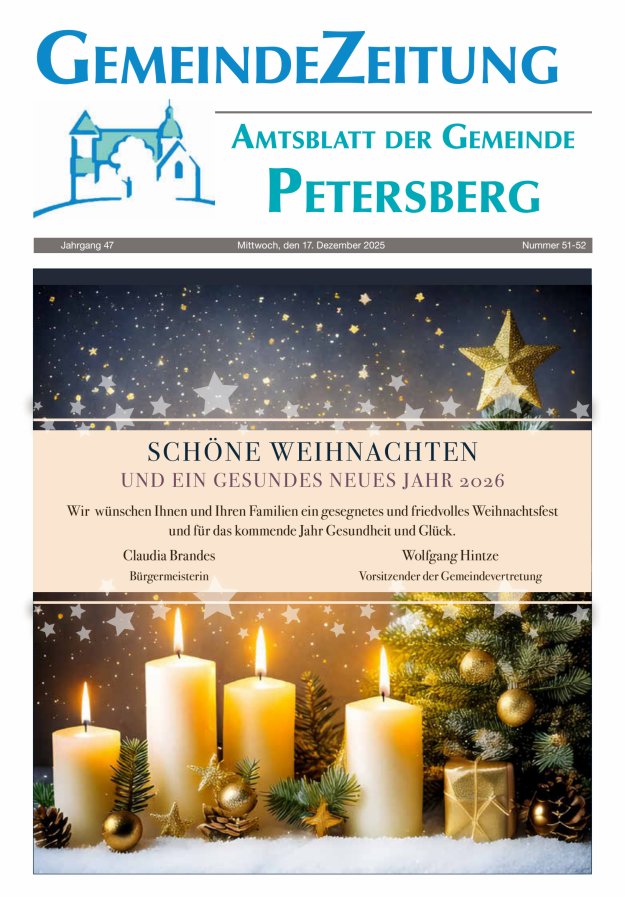 Amtsblatt Blickpunkt Petersberg Titelblatt 51/2025