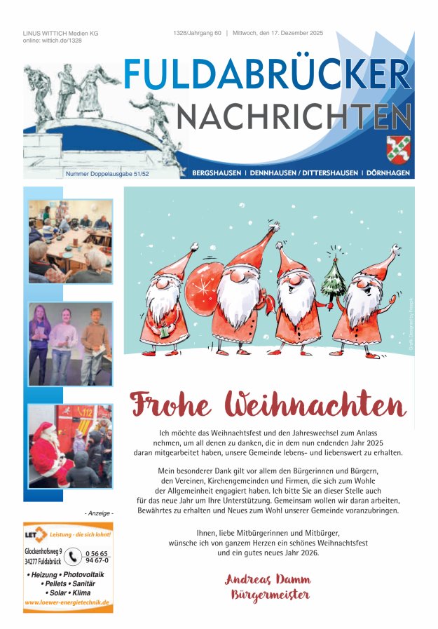 Fuldabrücker Nachrichten Titelblatt 51/2025