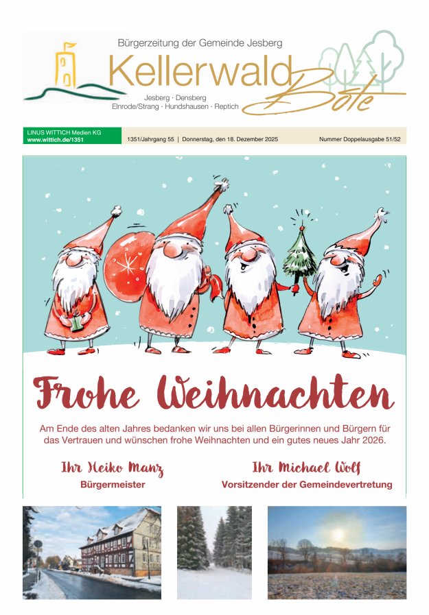 Kellerwaldbote - Bürgerzeitung der Gemeinde Jesberg Titelblatt 51/2025