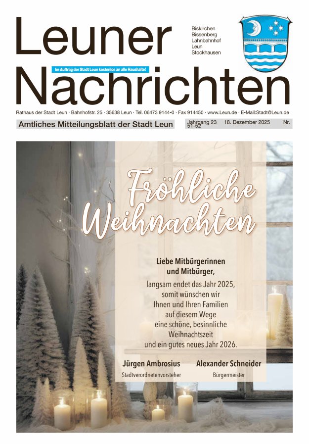 Leuner Nachrichten Titelblatt 51/2025
