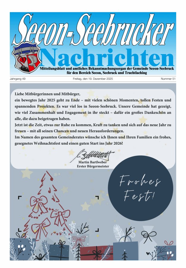 Seeon-Seebrucker Nachrichten Titelblatt 51/2025