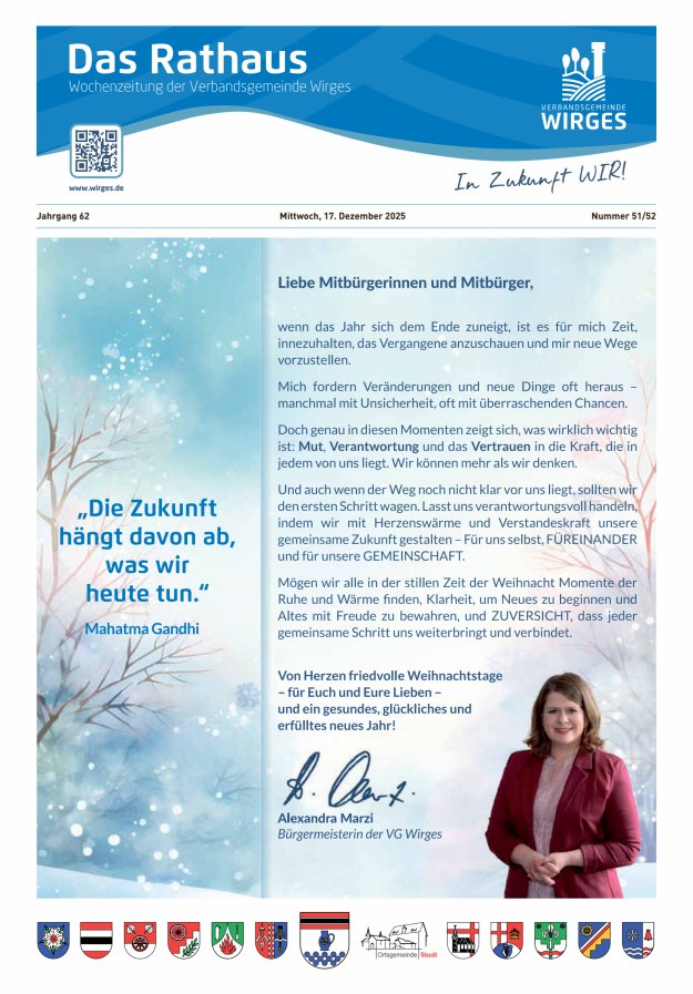 Das Rathaus - Informationen für die Bürger in der VG Wirges Titelblatt 51/2025