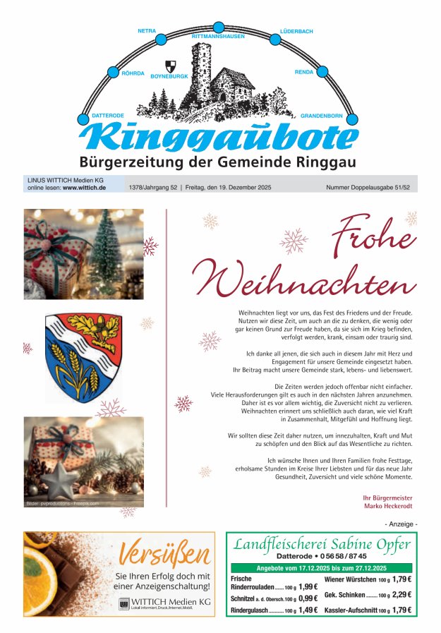 Ringgaubote Titelblatt 51/2025
