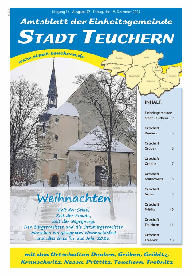 Amtsblatt der Einheitsgemeinde Stadt Teuchern Titelblatt 27/2025