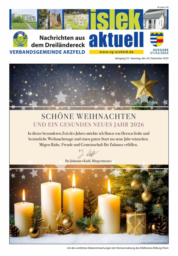 Islek aktuell VG Arzfeld Titelblatt 51/2025