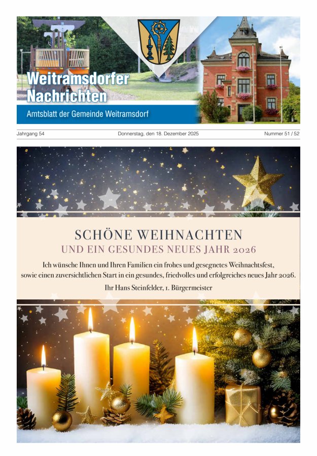 Weitramsdorfer Nachrichten Titelblatt 51/2025