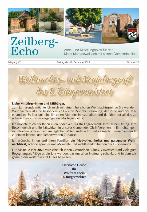 Zeilberg-Echo Titelblatt 26/2025