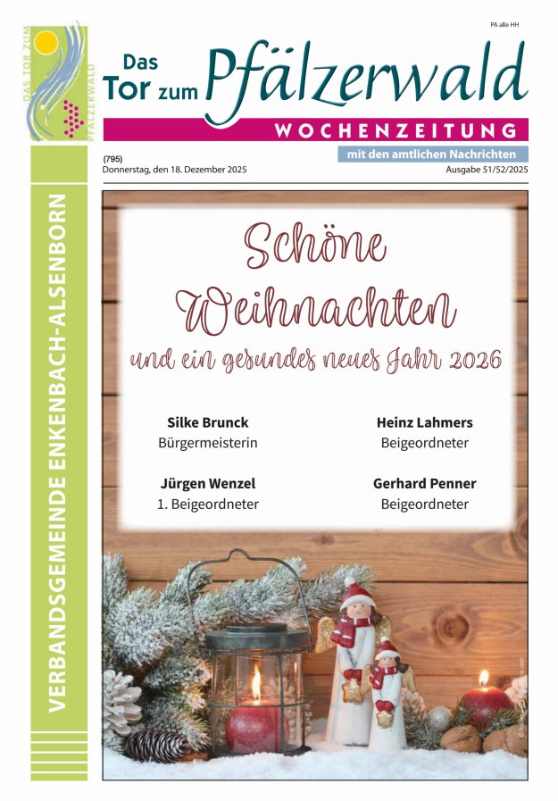 Das Tor zum Pfälzer Wald - VG Enkenbach-Alsenborn Titelblatt 51/2025
