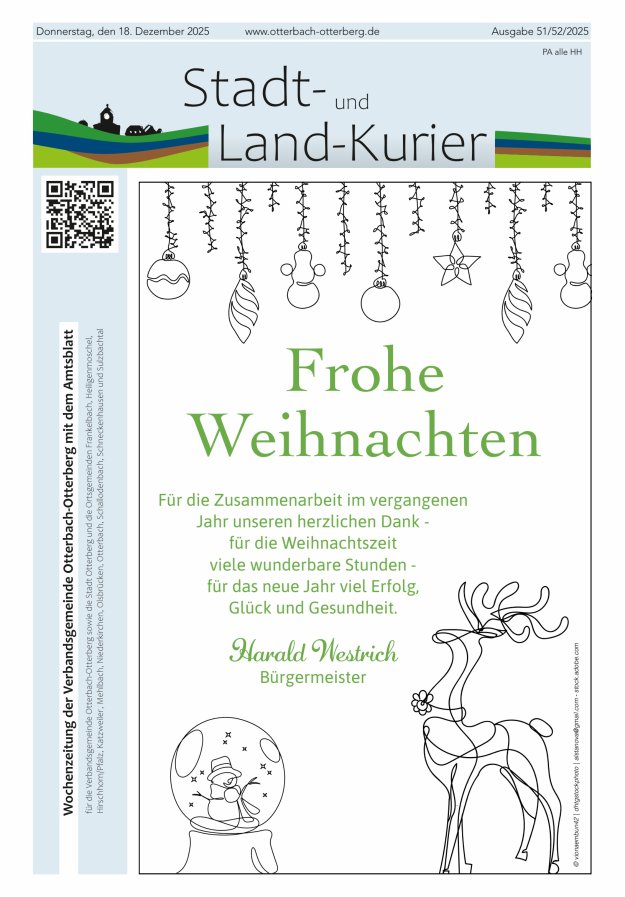 Stadt- und Land-Kurier Otterbach-Otterberg Titelblatt 51/2025