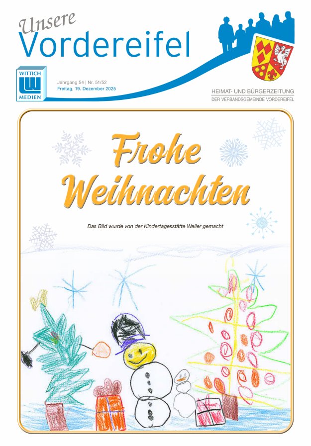 Mitteilungsblatt Vordereifel - Heimat- u Bürgerzeitung der VG Vordereifel Titelblatt 51/2025