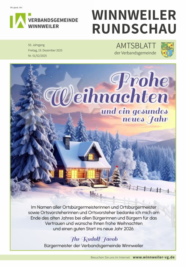 Winnweiler Rundschau Titelblatt 51/2025